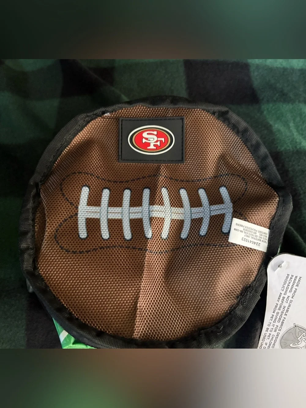 NFL Green and White Field-Print San Francisco 49er’s Collapsible Pet Bowl